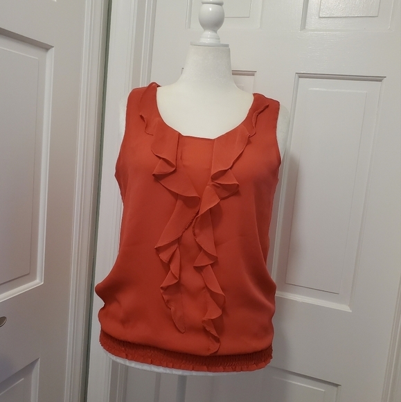 Nue Options Sleeveless Blouse Size XL, lightweight smocked hemline - Picture 1 of 8